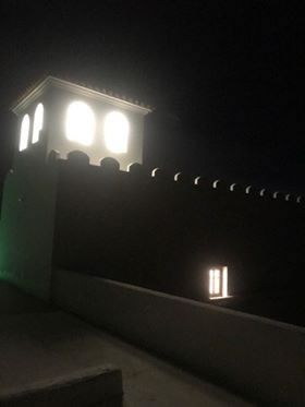 Sunset Spa Experience - turret lit up